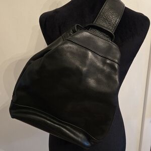 Sven Black Leather Sling Purse Bag Made In USA